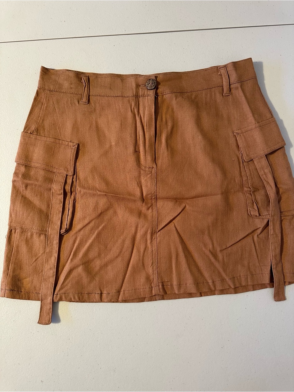 MJC COLLECTION Mini Cargo Skirt in Rust